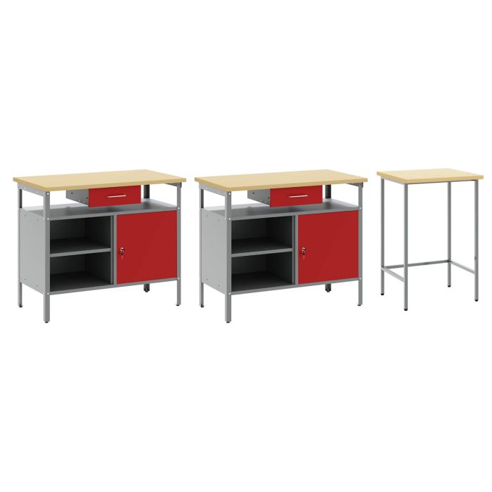Novaro Munkapad készlet 3 db Fekete és Szürke Porszórt acél - Image 5