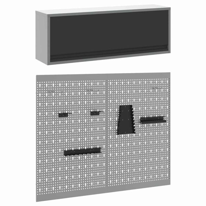 Novaro Szerszámos szekrény készlet polcokkal 3 db Fekete Porszórt acél - Image 6