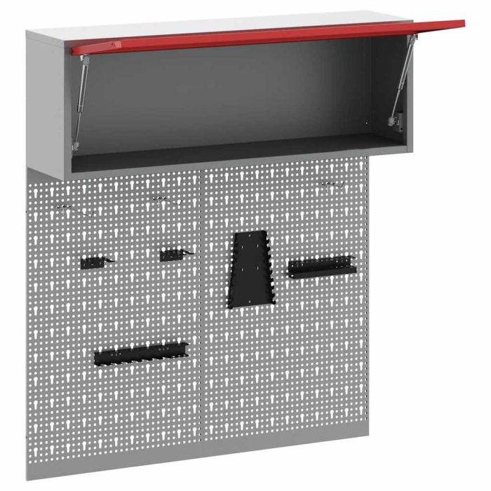 Novaro Szerszámos szekrény készlet polcokkal 3 db Piros Porszórt acél - Image 5