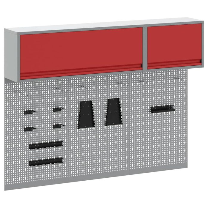 Novaro Szerszámos szekrény készlet polcokkal 5 db Piros Porszórt acél - Image 2