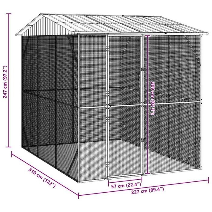 Novaro Madár kalitka Antracitszürke 227 x 310 x 247 cm - Image 10