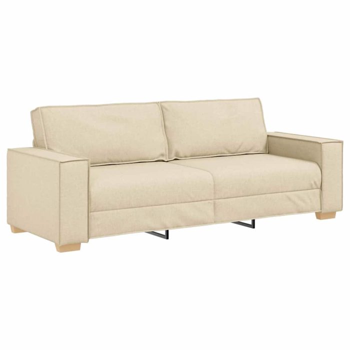 Novaro Kanapé 3 db Krém Lábbal kevert anyag - Image 6
