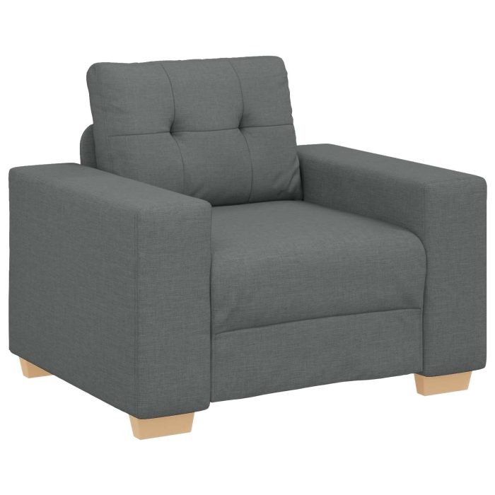 Novaro Kanapé 3 db Sötétszürke Lábbal kevert anyag - Image 5