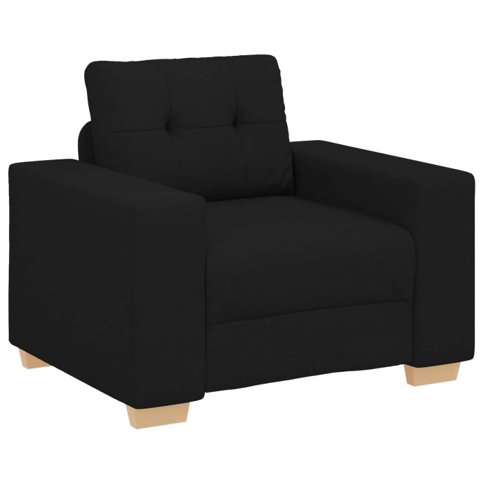 Novaro Kanapé 3 db Fekete Lábbal kevert anyag - Image 5