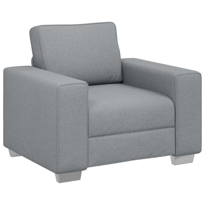 Novaro Kanapé 3 db Világosszürke Lábbal kevert anyag - Image 4