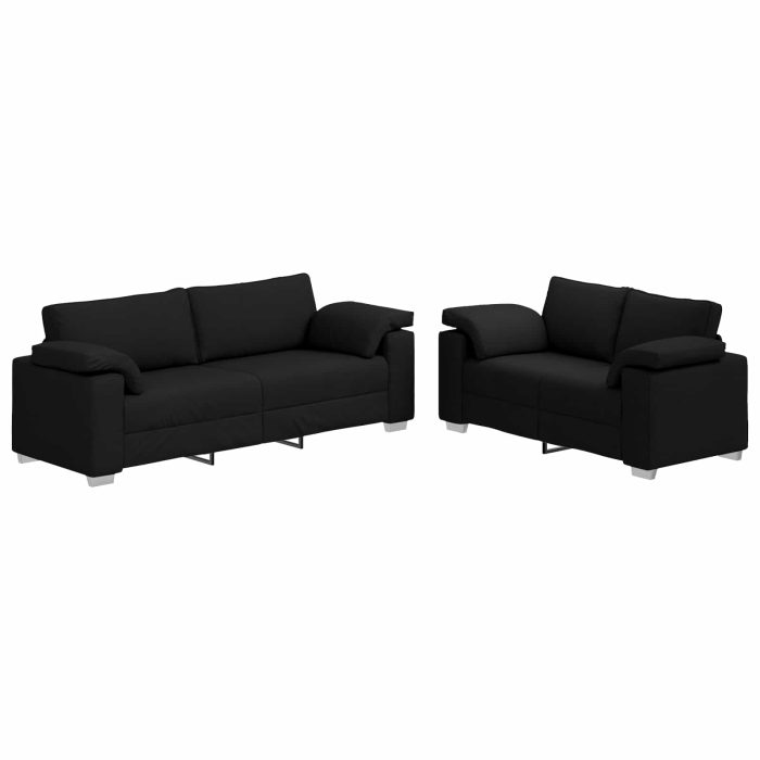 Novaro Kanapé 2 db Fekete szövet - Image 2