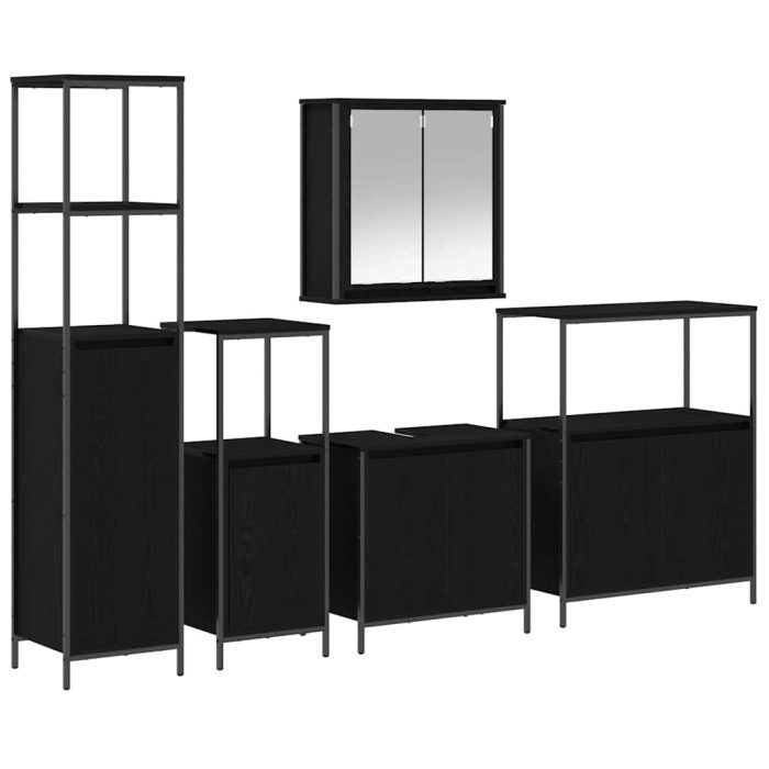 Novaro Fürdőszoba bútor szett 5 db Fekete tölgy 36 x 35 x 165 cm - Image 2