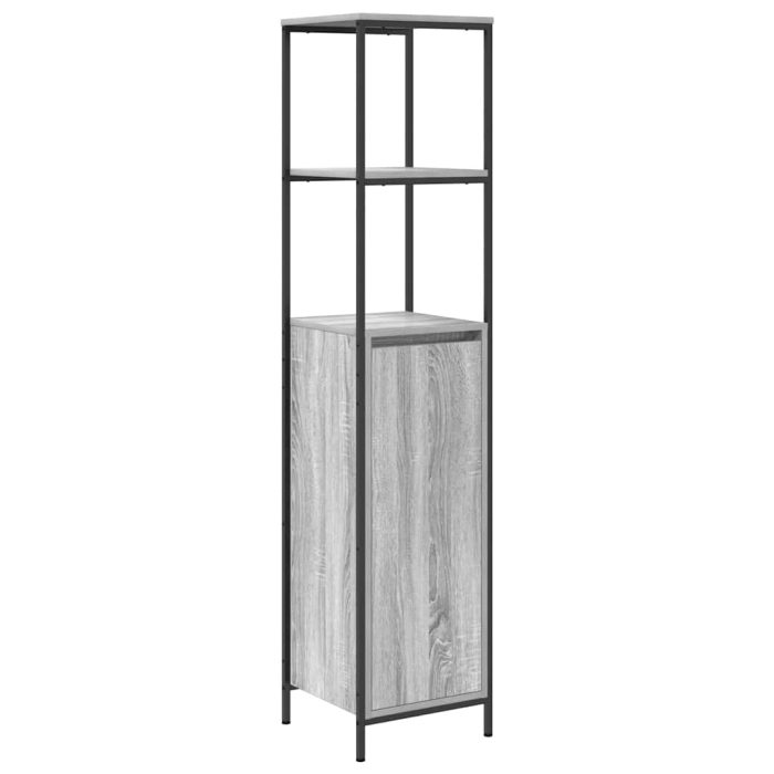 Novaro Fürdőszoba bútor szett 3 db Szürke Sonoma és Fekete - Image 5