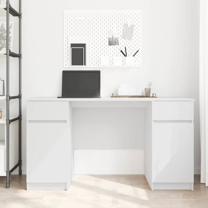 Novaro Asztal Fehér Szerelt fa 140 x 49 x 76 cm - Image 4