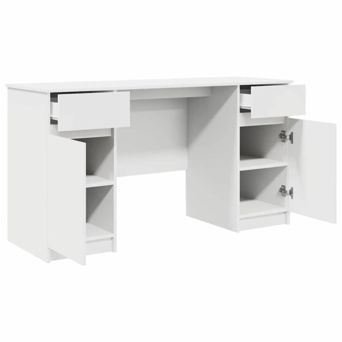 Novaro Asztal Fehér Szerelt fa 140 x 49 x 76 cm - Image 5