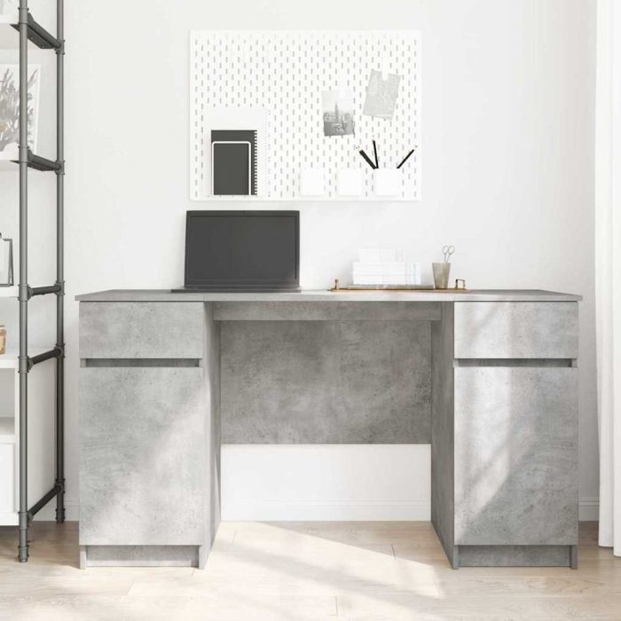Novaro Asztal Beton szürke Szerelt fa 140 x 49 x 76 cm - Image 4