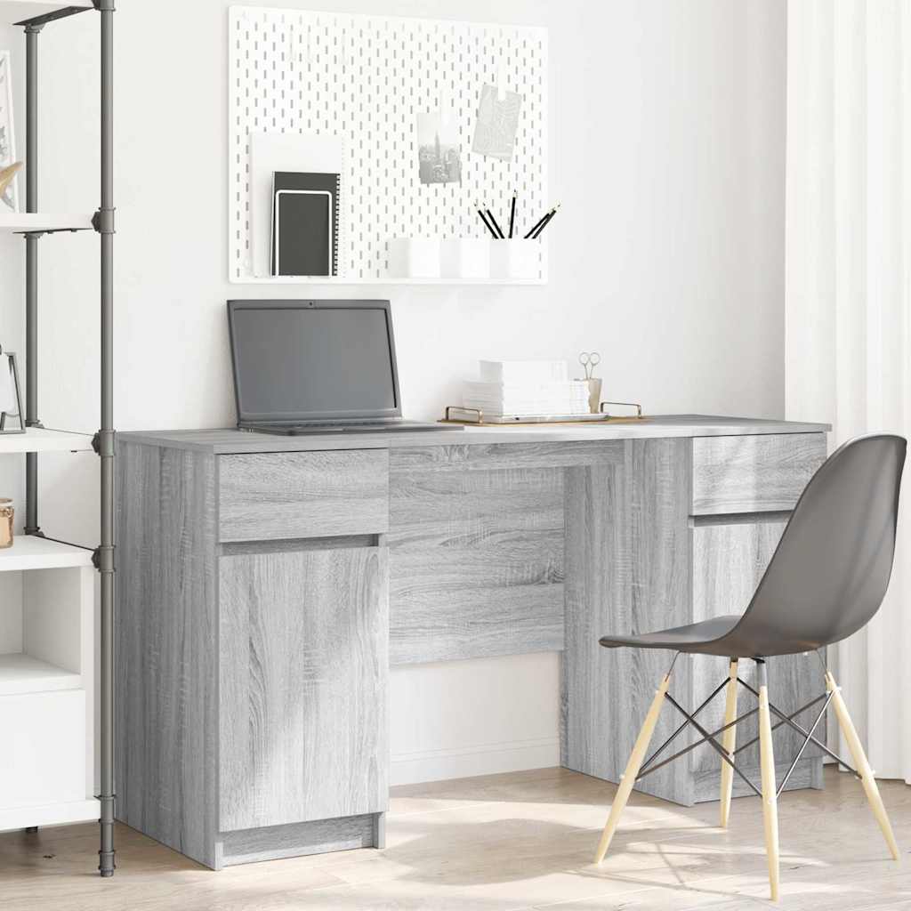 Novaro Asztal Szürke sonoma Szerelt fa 140 x 49 x 76 cm