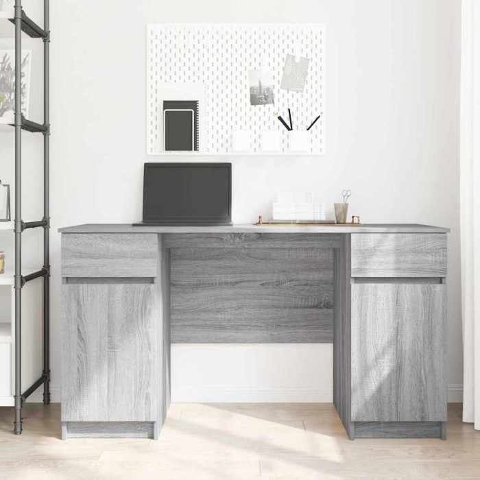 Novaro Asztal Szürke sonoma Szerelt fa 140 x 49 x 76 cm - Image 4