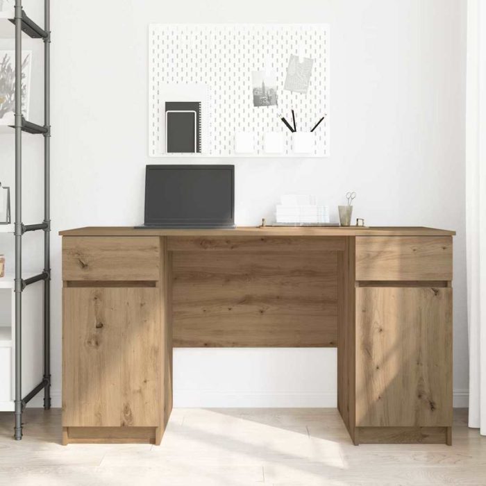 Novaro Asztal kézműves tölgy Szerelt fa 140 x 49 x 76 cm - Image 4