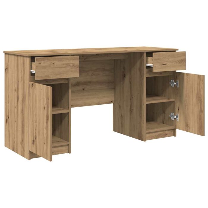 Novaro Asztal kézműves tölgy Szerelt fa 140 x 49 x 76 cm - Image 5