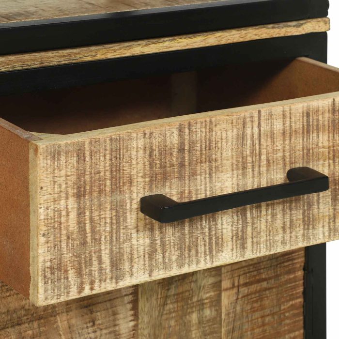 Novaro Magasfiú fiókkal Barna 70 x 35 x 180 cm Tömör Mangófát - Image 9