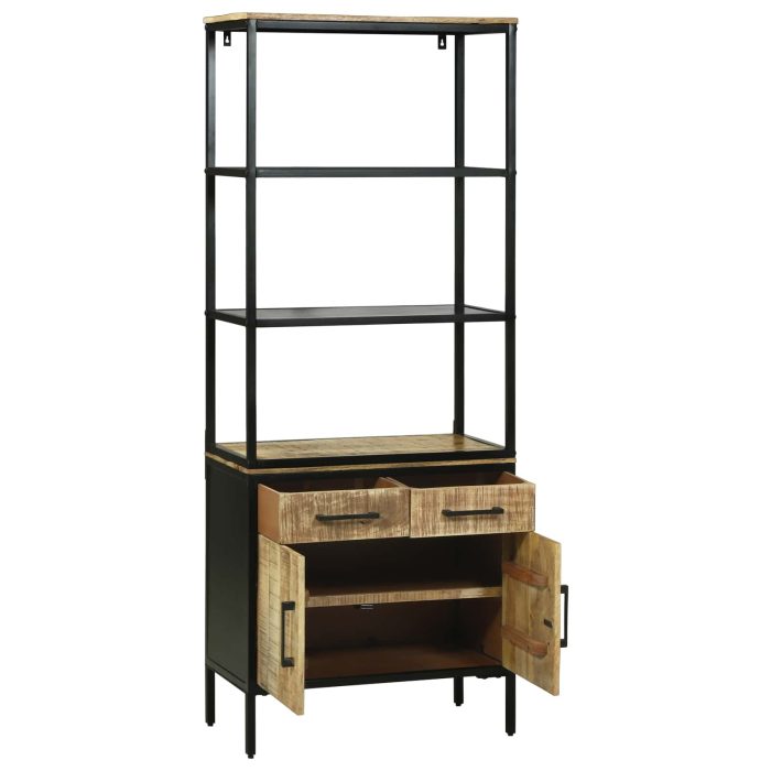 Novaro Magasfiú fiókkal Barna 70 x 35 x 180 cm Tömör Mangófát - Image 4