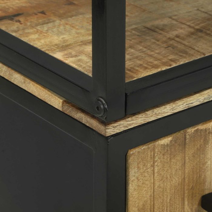 Novaro Magasfiú fiókkal Barna 70 x 35 x 180 cm Tömör Mangófát - Image 8
