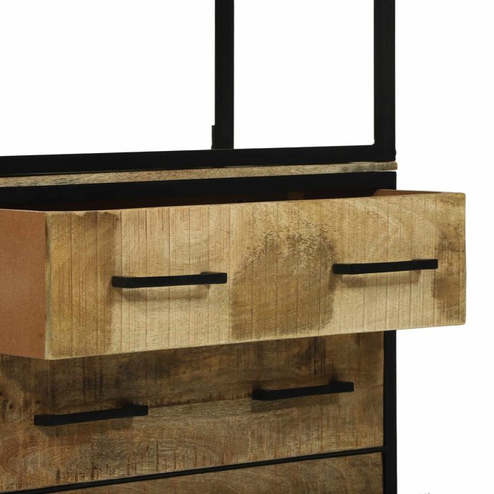 Novaro Magasfiú fiókkal Barna 70 x 35 x 180 cm Tömör Mangófát - Image 9