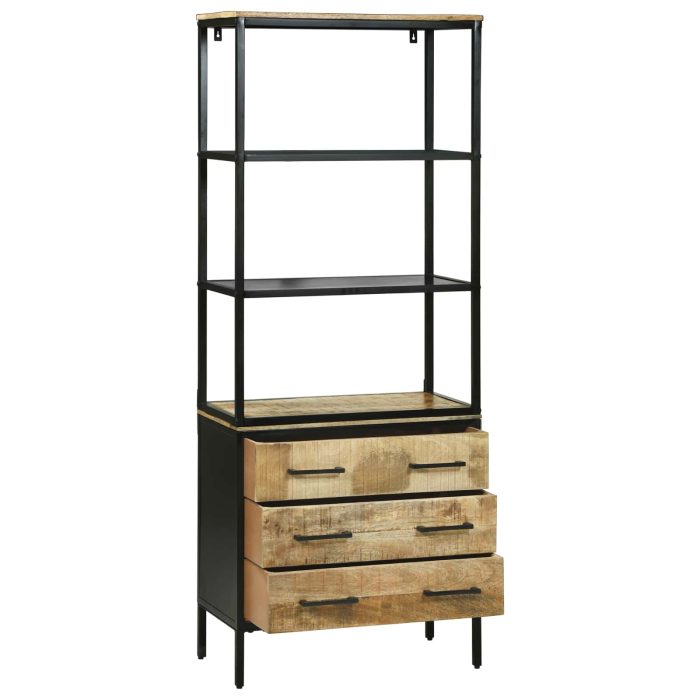 Novaro Magasfiú fiókkal Barna 70 x 35 x 180 cm Tömör Mangófát - Image 4