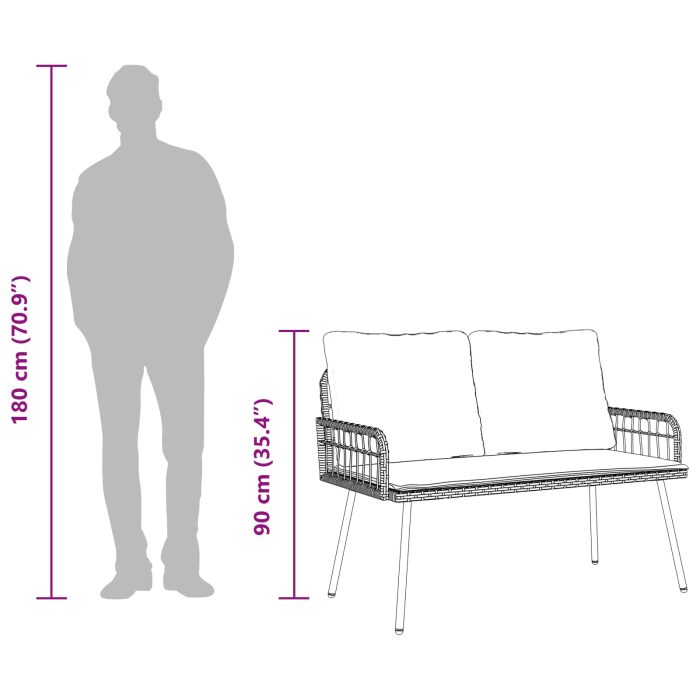 Novaro Kert étkező szett 2 db Természetes polirattan - Image 6