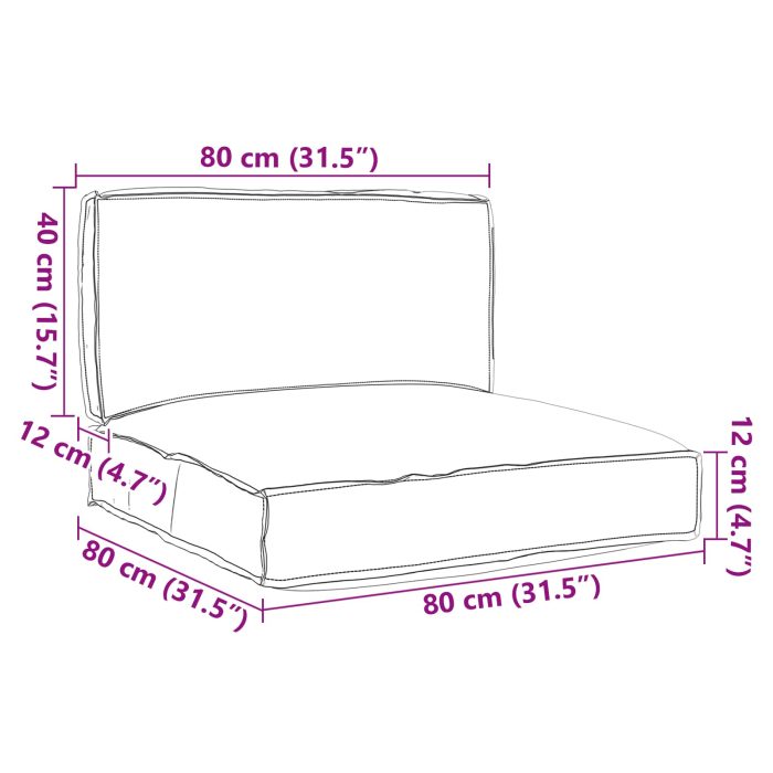 Novaro Raklap párna készlet Oxford Szövet Szürke 80 x 80 x 52 cm - Image 3