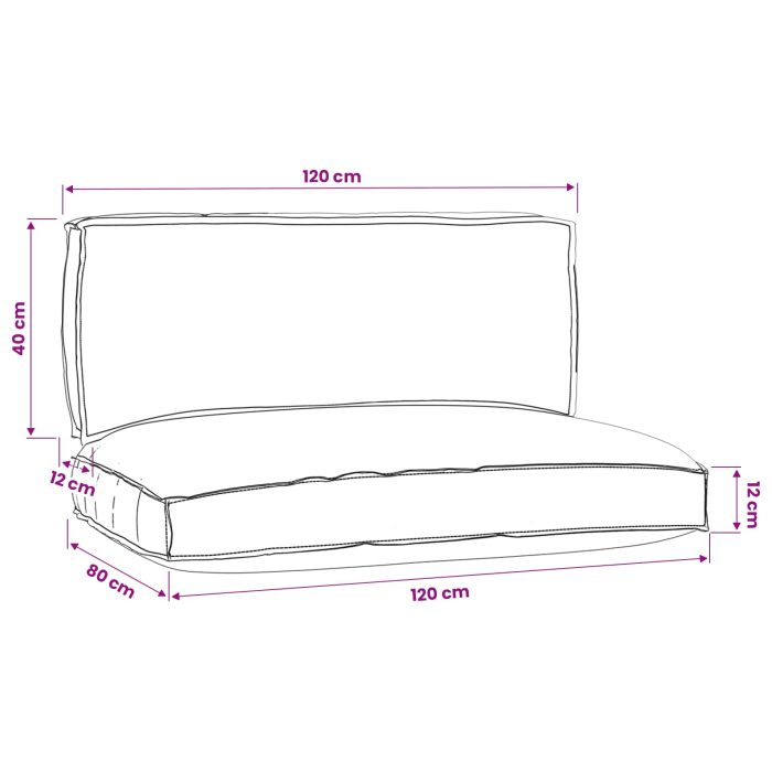Novaro Raklap párna készlet Oxford Szövet Antracit 120 x 80 x 52 cm - Image 4