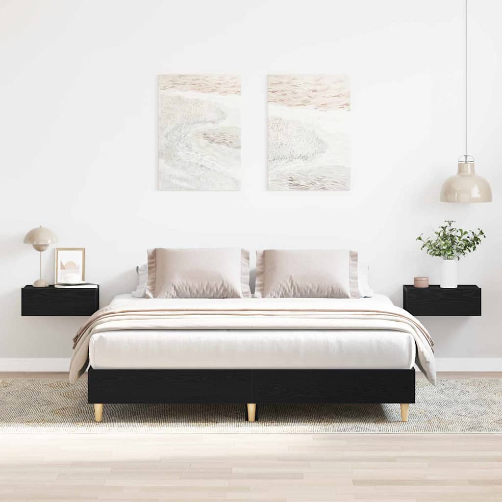 Novaro Ágykeret Fekete tölgy 203 x 143 x 25 cm Szerelt Fa