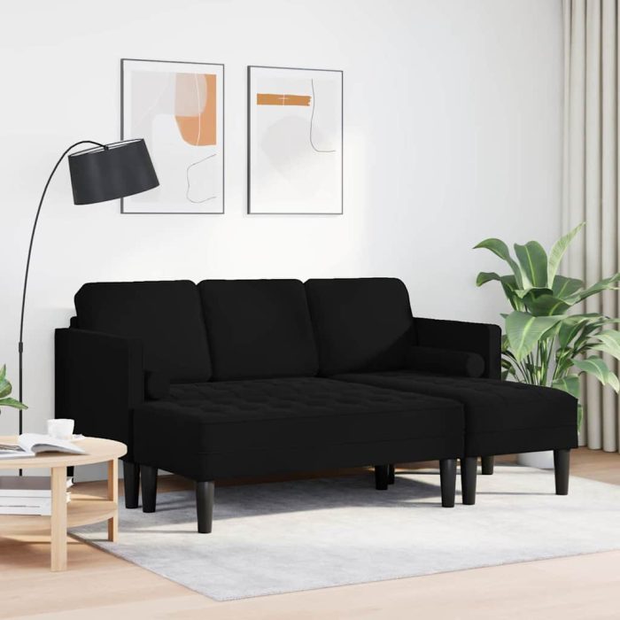 Novaro Kanapé Szett 2 db Fekete Poliészter - Image 3