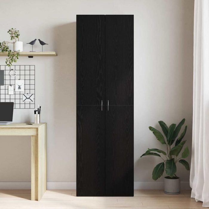 Novaro Irodai szekrény Fekete tölgy 60 x 32 x 190 cm Szerelt Fa - Image 4