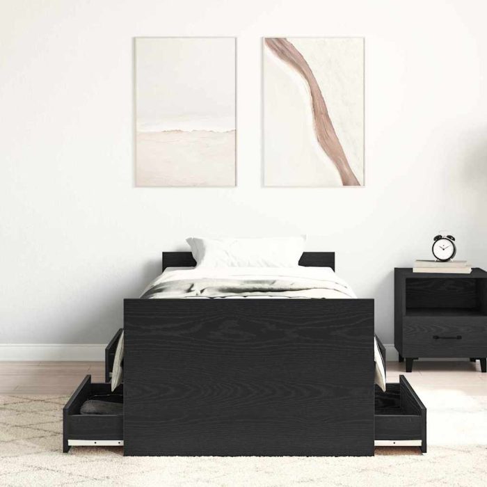 Novaro Ágykeret fiókkal Fekete tölgy 193 x 78 x 50 cm Szerelt Fa - Image 3