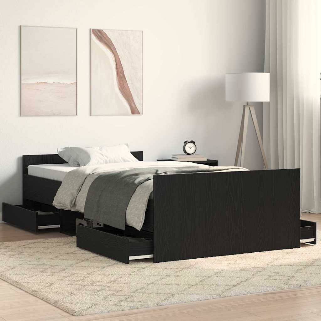 Novaro Ágykeret fiókkal Fekete tölgy 203 x 103 x 50 cm Szerelt Fa