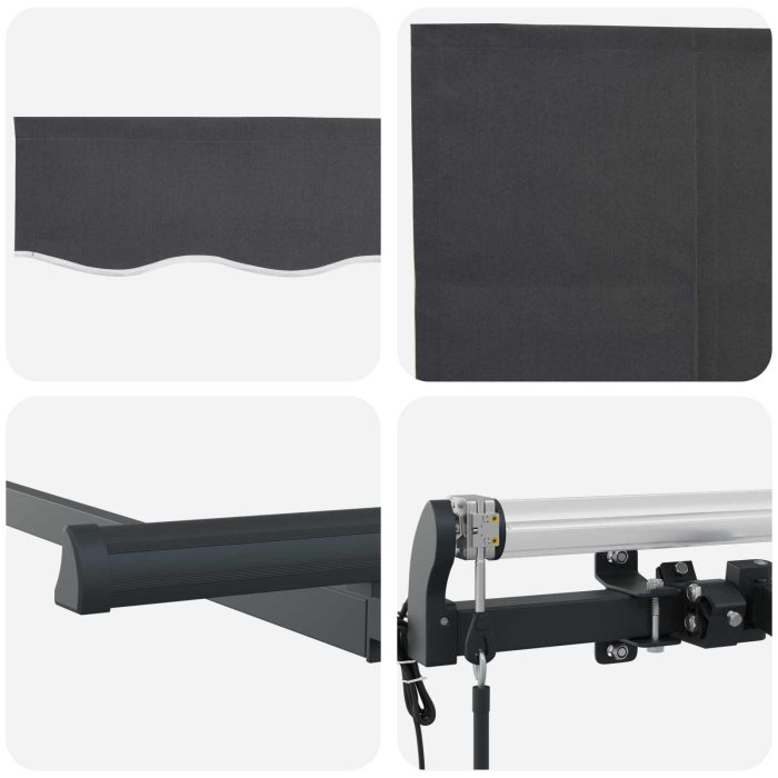 Novaro Behúzható napellenző Antracit 250 x 200 cm szövet - Image 8