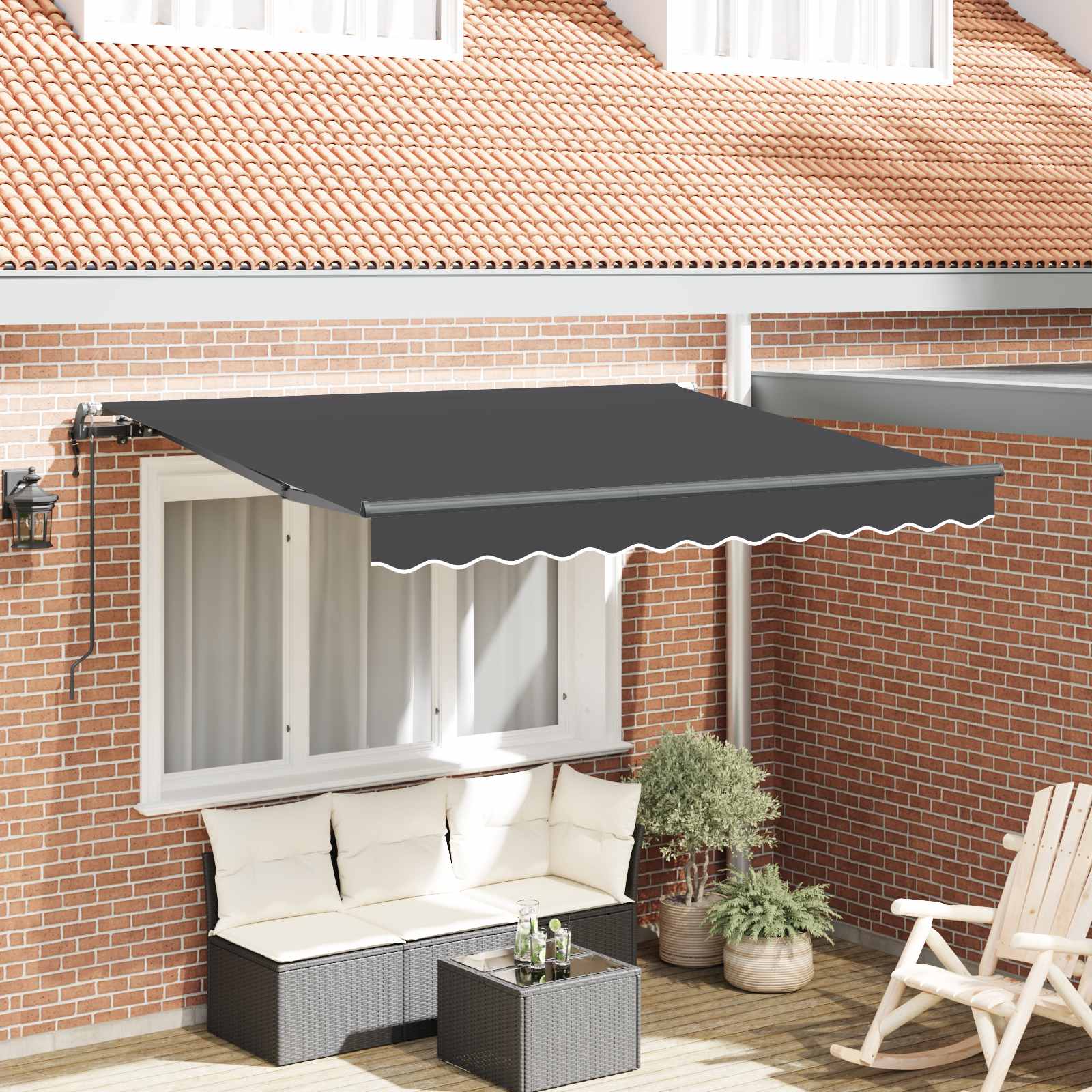 Novaro Behúzható napellenző Antracit 250 x 200 cm szövet
