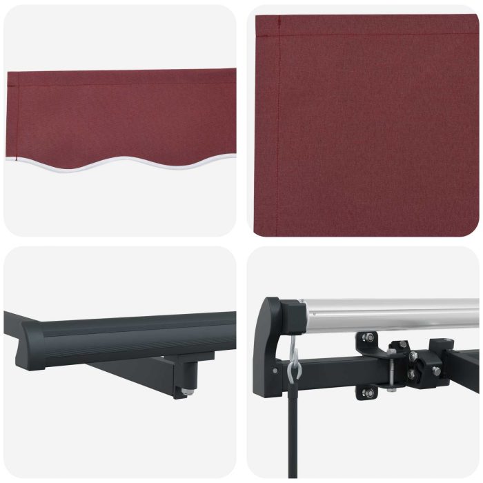 Novaro Behúzható napellenző Burgundi 250 x 200 cm szövet - Image 8