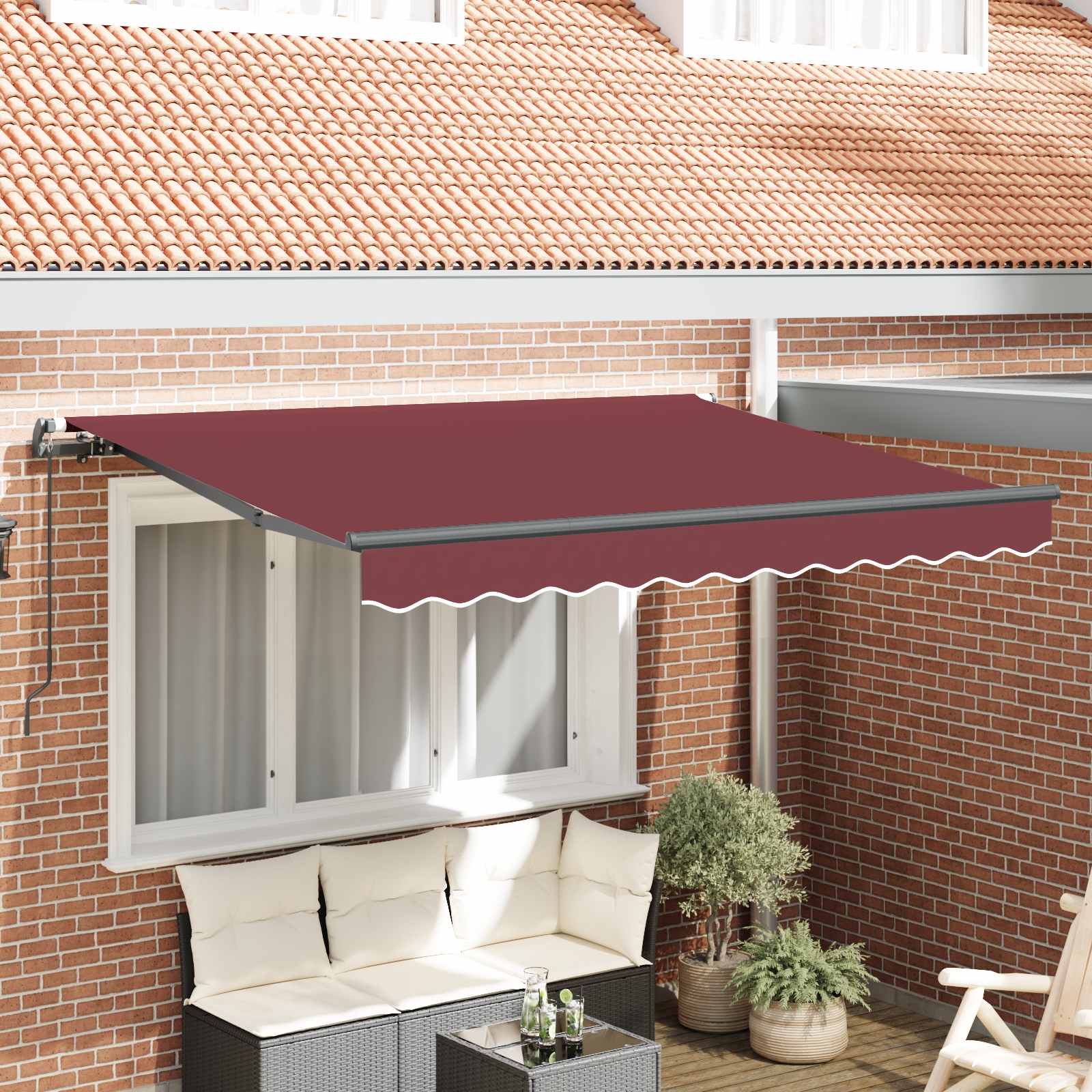 Novaro Behúzható napellenző Burgundi 250 x 200 cm szövet