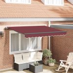 Novaro Behúzható napellenző Burgundi 250 x 200 cm szövet