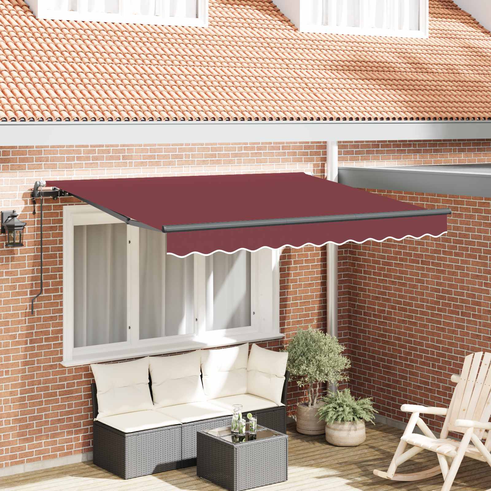 Novaro Behúzható napellenző Burgundi 250 x 200 cm szövet
