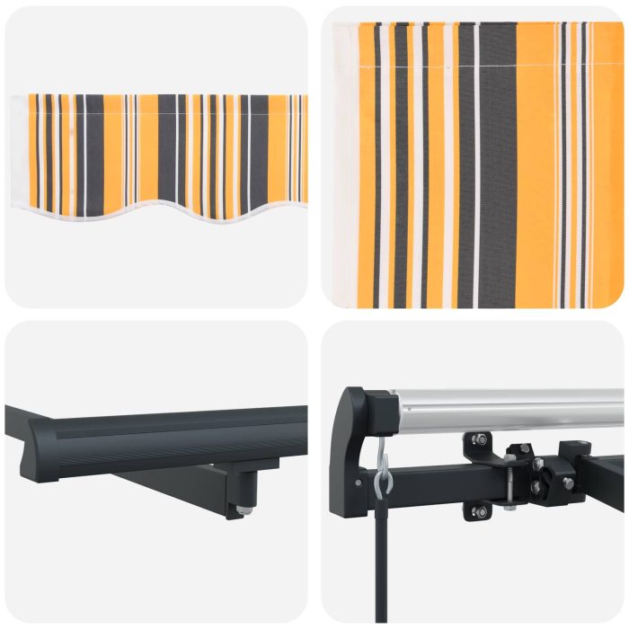 Novaro Behúzható napellenző Sárga és Szürke 250 x 200 cm szövet - Image 8