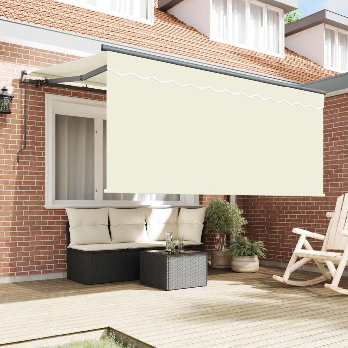Novaro Behúzható napellenző Krém 300 x 200 cm Pamut és Alumínium - Image 3