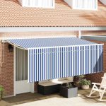 Novaro Behúzható napellenző Kék 350 x 200 cm szövet