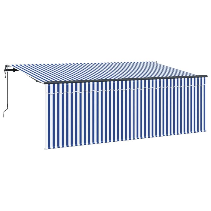 Novaro Behúzható napellenző Kék és Fehér 350 x 200 cm - Image 2