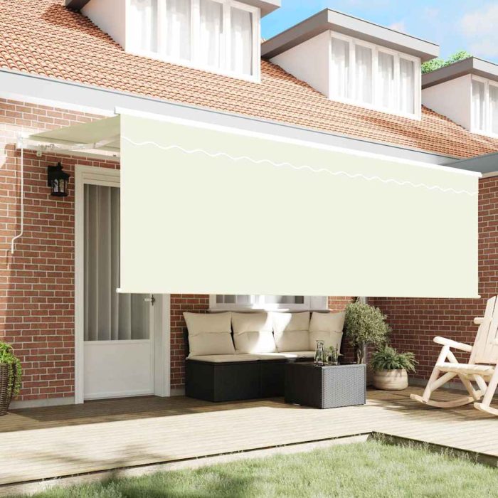 Novaro Behúzható napellenző Krém 350 x 200 cm Pamut és Alumínium - Image 3