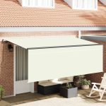 Novaro Behúzható napellenző Krém 350 x 200 cm Pamut és Alumínium