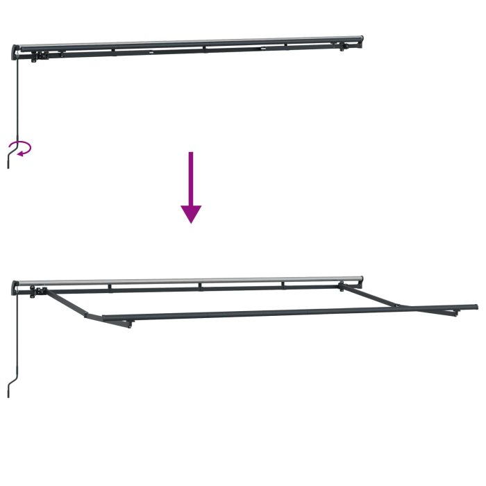 Novaro Behúzható napellenző Antracit 350 x 200 cm szövet - Image 8
