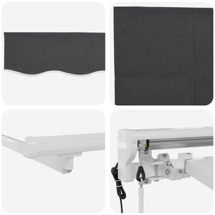 Novaro Behúzható napellenző Antracit 350 x 200 cm Pamut és Alumínium - Image 10