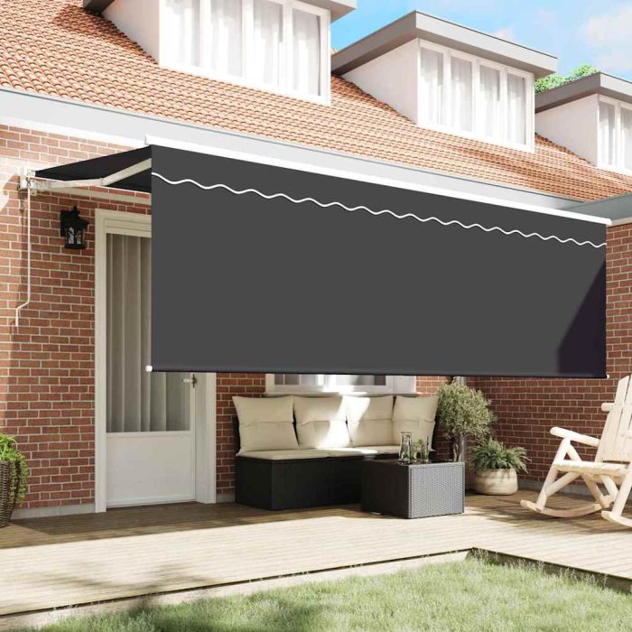 Novaro Behúzható napellenző Antracit 350 x 200 cm Pamut és Alumínium - Image 3