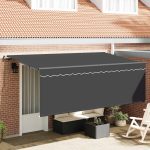 Novaro Behúzható napellenző Antracit 350 x 200 cm Pamut és Alumínium