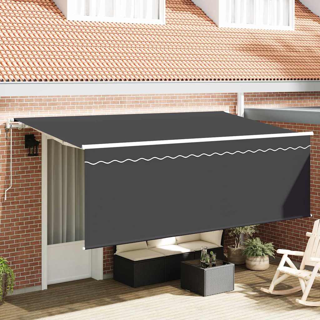 Novaro Behúzható napellenző Antracit 350 x 200 cm Pamut és Alumínium