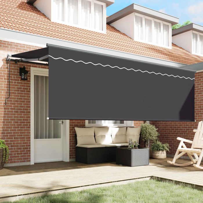 Novaro Behúzható napellenző Antracit 350 x 200 cm Pamut és Alumínium - Image 3